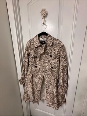 Mad Men Leopard Print Trench Coat